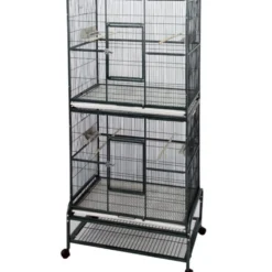 Flight Cage double, silvertone grey