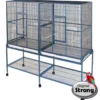 Flight Cage with divider, silvertone grey