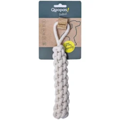 Quapas! Hondenspeelgoed Koffiehout Dummy met Flostouw L