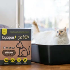 Quapas! Kattenbak RVS zwart