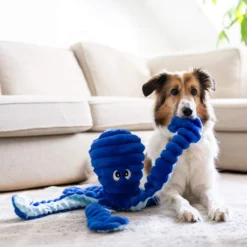 Quapas! XXL Hondenknuffel Octopus Navy Blauw