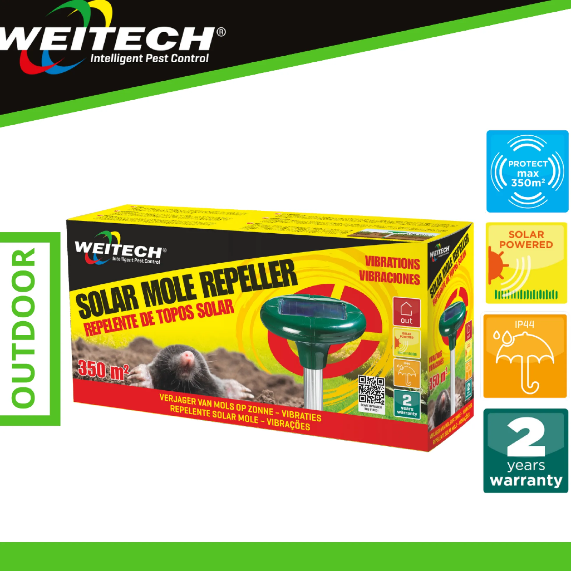 Weitech Mollenverjager op Zonne-energie