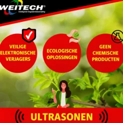Weitech Ultrasone Dierenverjager op Batterijen